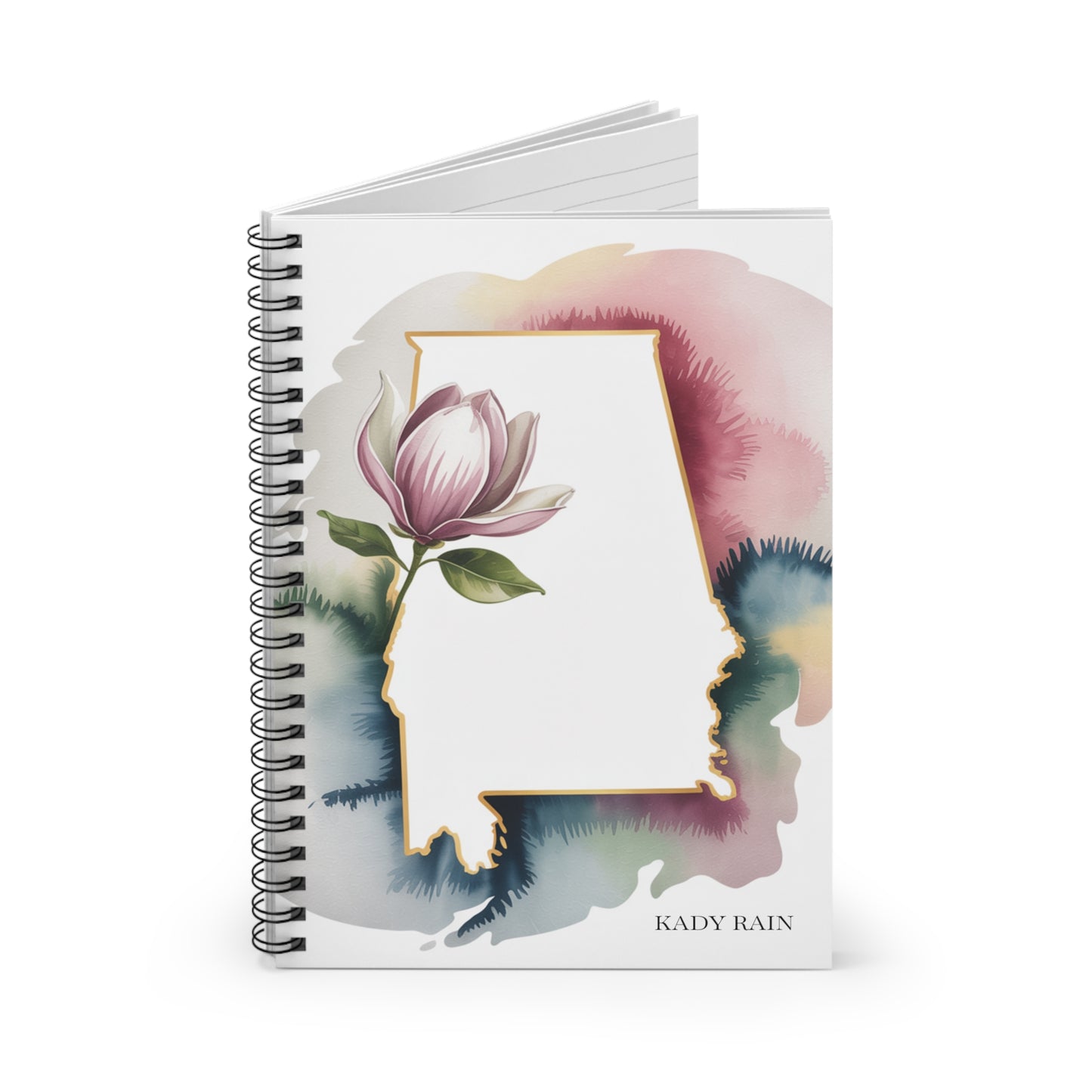 Heartfelt Alabama Spiral Notebook - Ruled Lines, Creative Journal, Stationery Gift | Kady Rain Official Merch